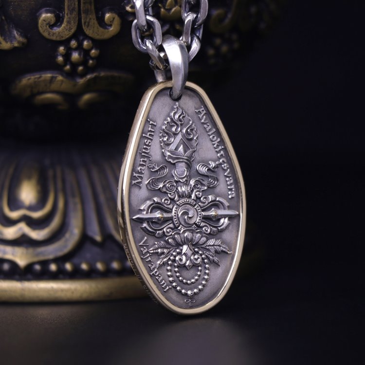 Three Great Bodhisattvas Buddhism Pendant