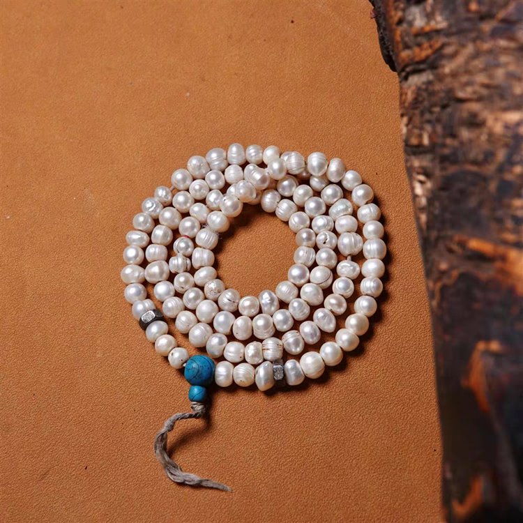 Vintage Tibetan Pearl Bead Necklace Bracelet