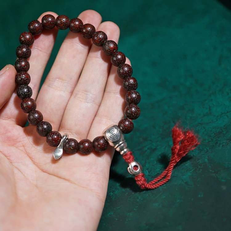 Vintage Tibetan Red Lotus Seed Mala