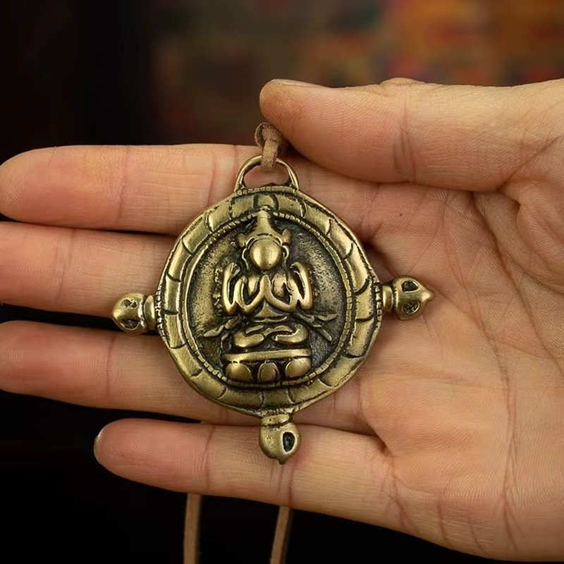 Vintage Tibetan Brass Guanyin Amulet