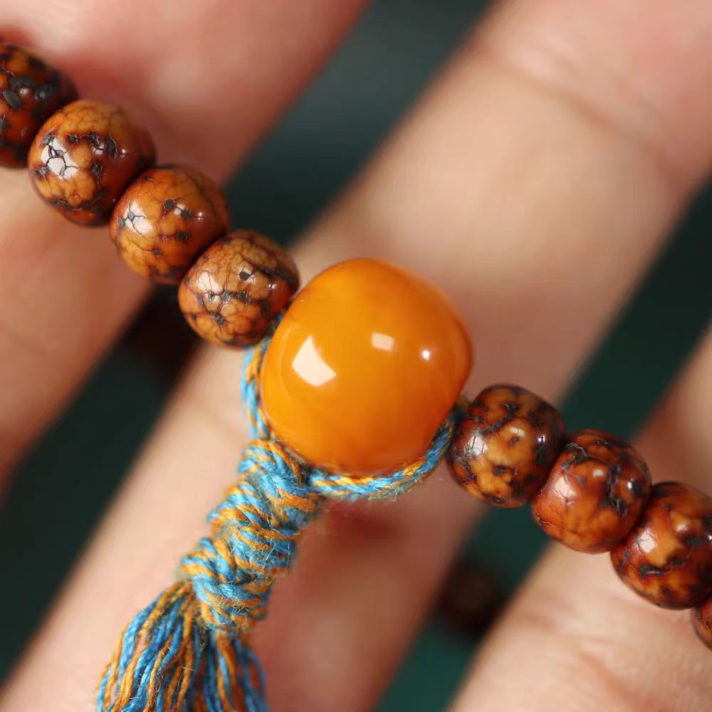 Antique Tibetan Star Moon Bodhi Seed Rosary Beads