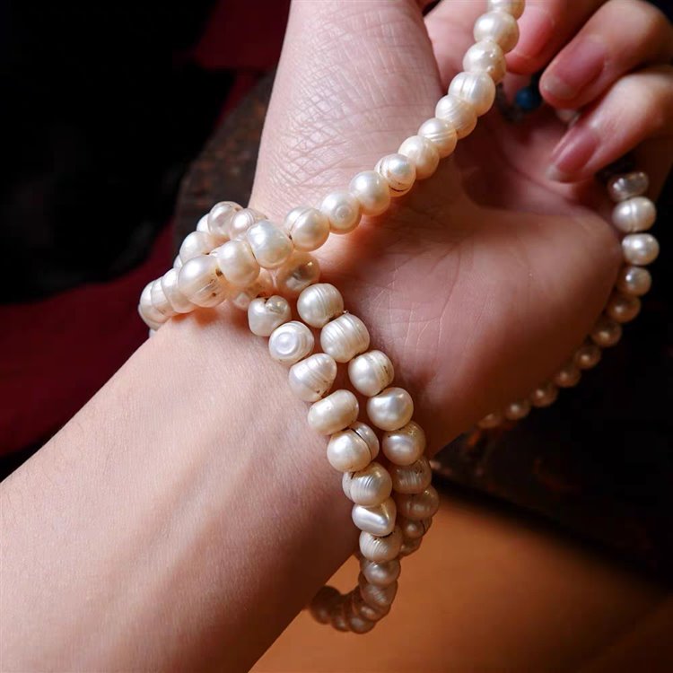 Vintage Tibetan Pearl Bead Necklace Bracelet