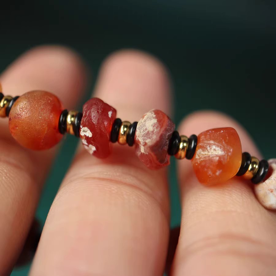Antique Agate Tibet Mala Bracelet