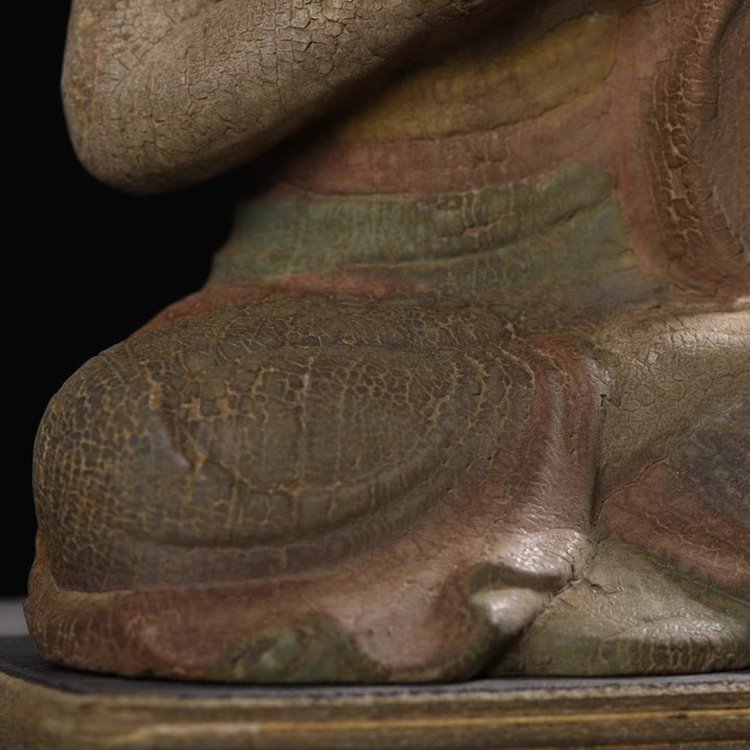 Distressed Meditating Buddha Statue