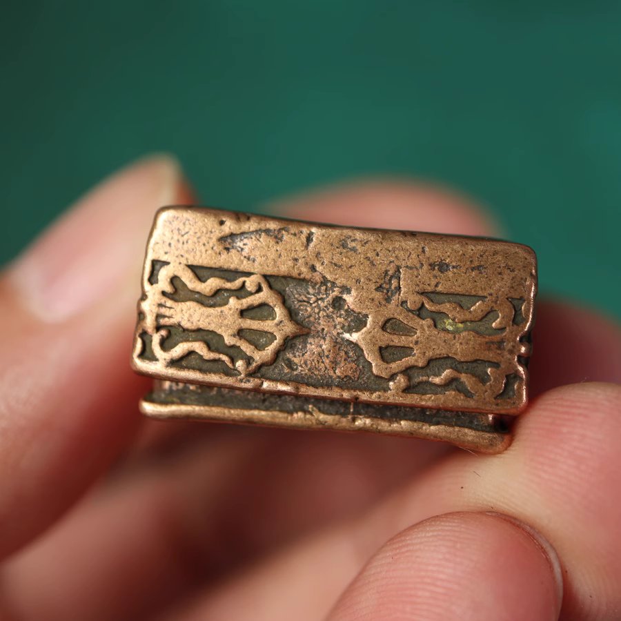 Antique Tibetan Copper Gau Amulet