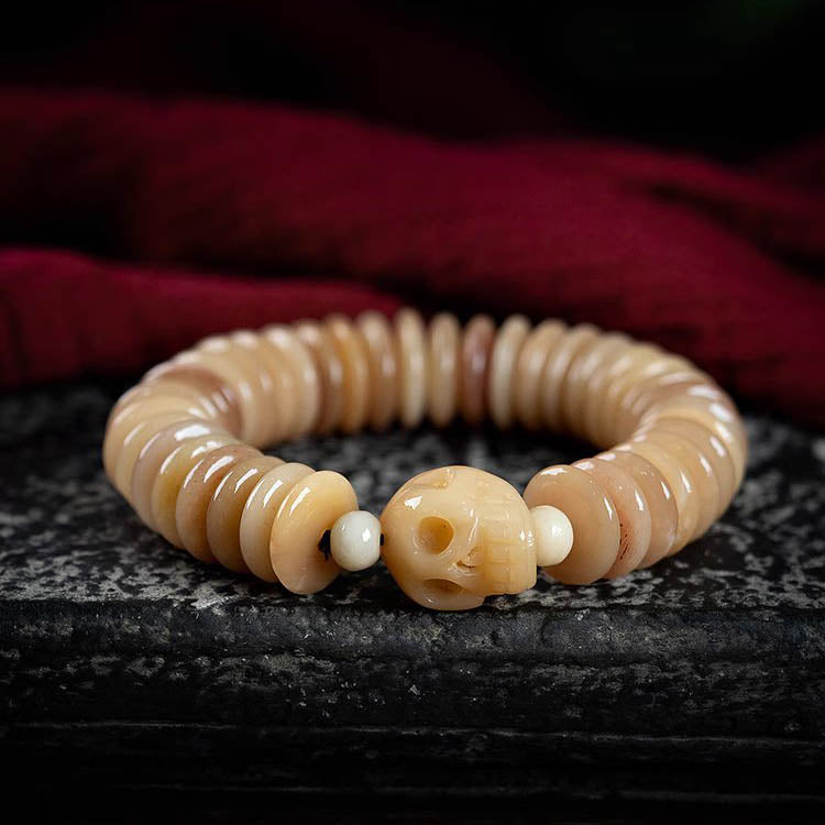Tibetan Yak Bone Skull Bracelet