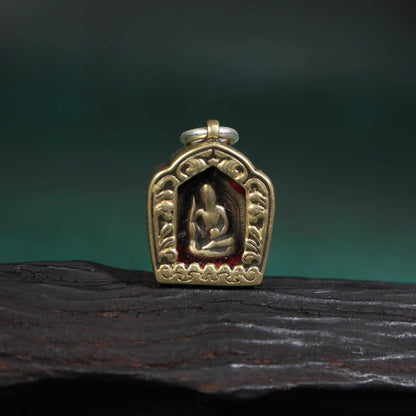 Antique Tibetan Brass Prayer Pendant