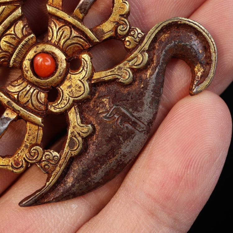 Vintage Tibetan 24k Gold Plated Iron Vajrayogini Pendant