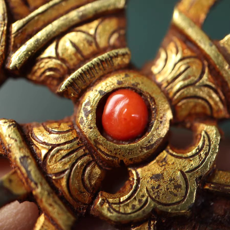 Vintage Tibetan 24k Gold Plated Iron Vajrayogini Pendant