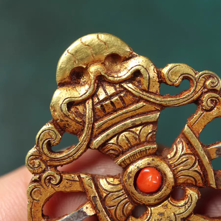 Vintage Tibetan 24k Gold Plated Iron Vajrayogini Pendant