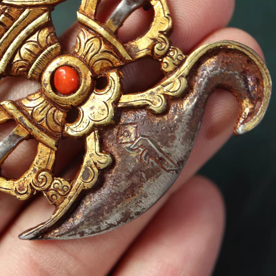Vintage Tibetan 24k Gold Plated Iron Vajrayogini Pendant