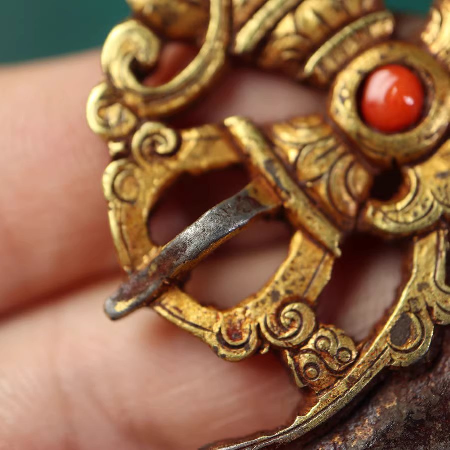 Vintage Tibetan 24k Gold Plated Iron Vajrayogini Pendant