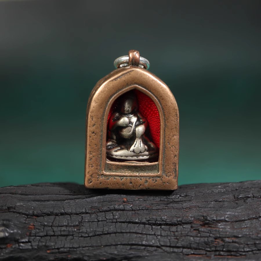 Vintage Tibetan Copper Gau Amulet