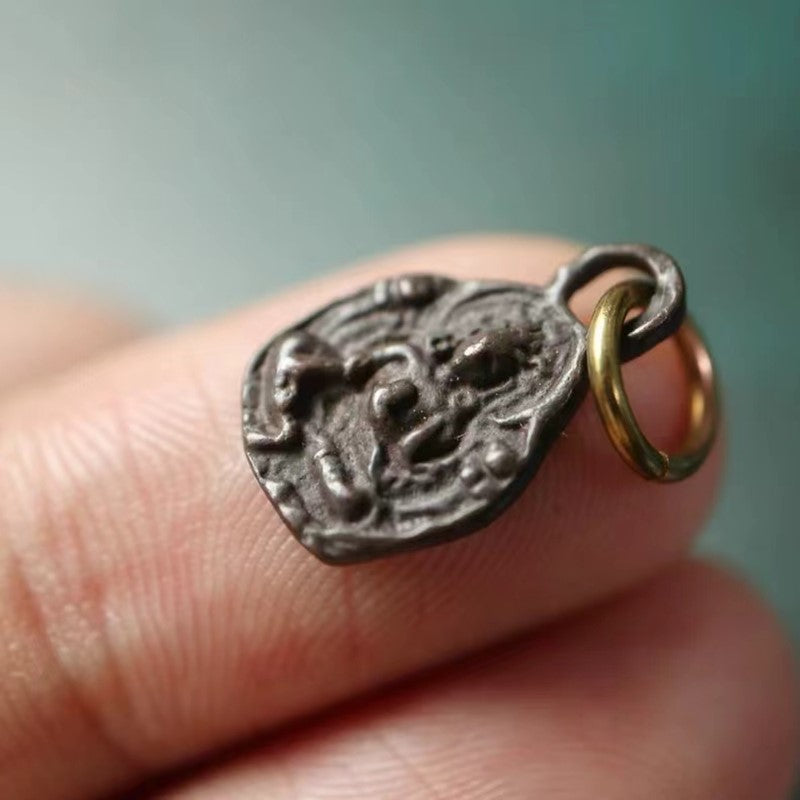 Vintage Tibetan Copper Green Tara Charm