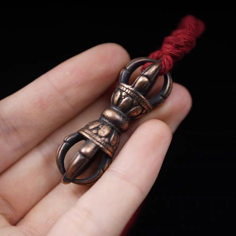 Vintage Tibetan Copper Lotus Scepter Pendant