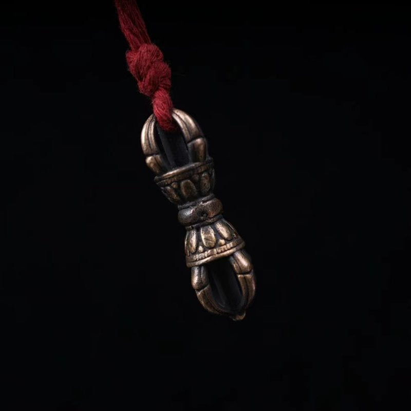 Vintage Tibetan Copper Lotus Scepter Pendant