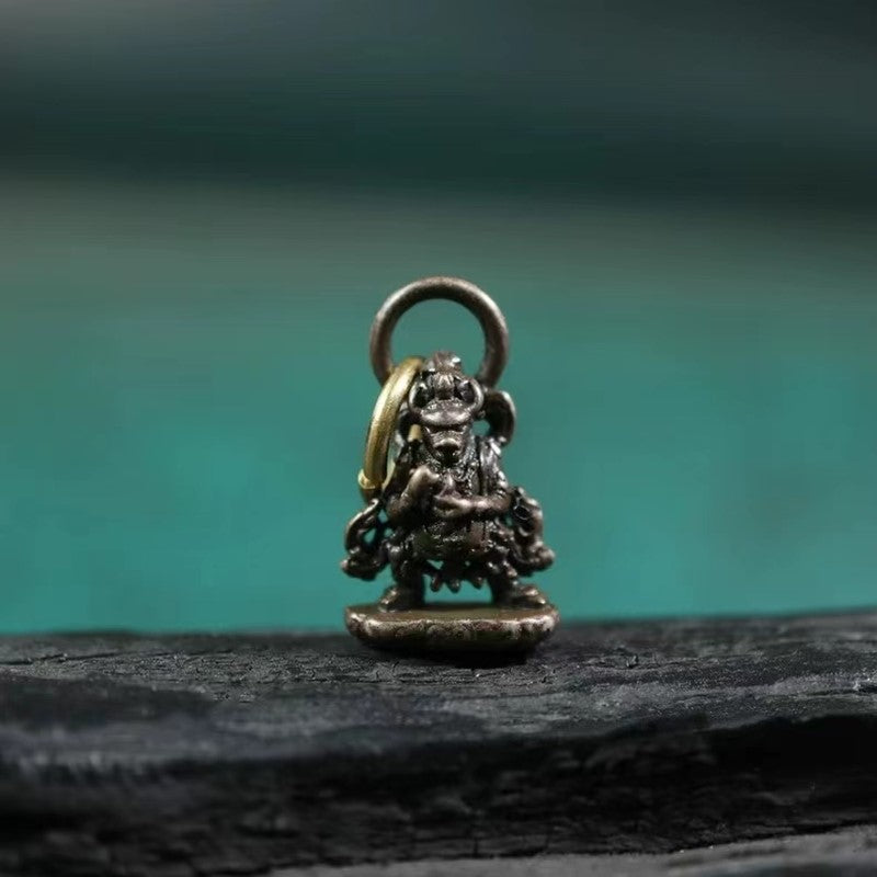 Vintage Tibetan Copper Yamantaka Pendant