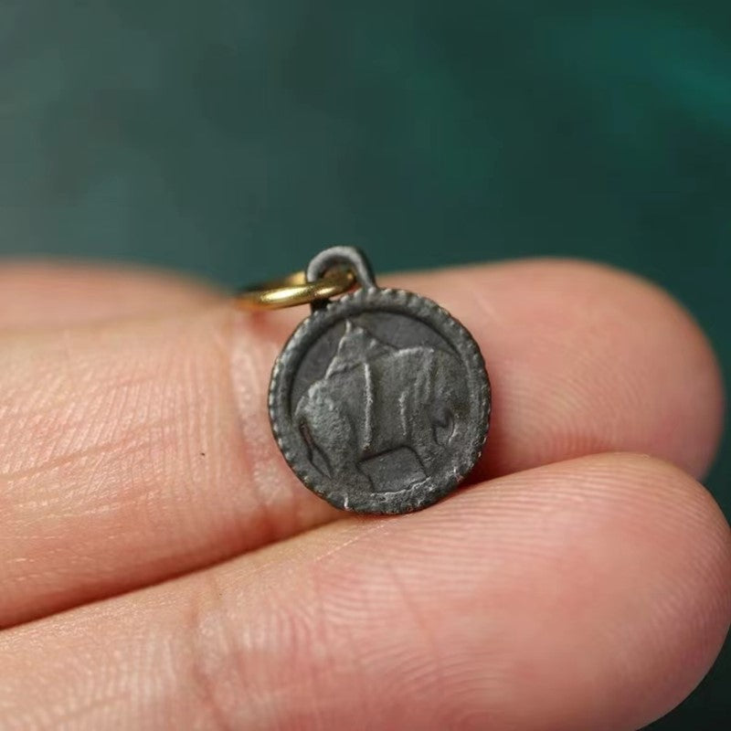 Vintage Tibetan Iron Elephant Vajra Charm