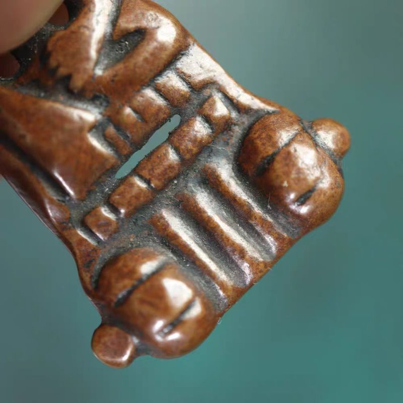Vintage Tibetan Meteoric Iron Eath-Touching Buddha Amulet