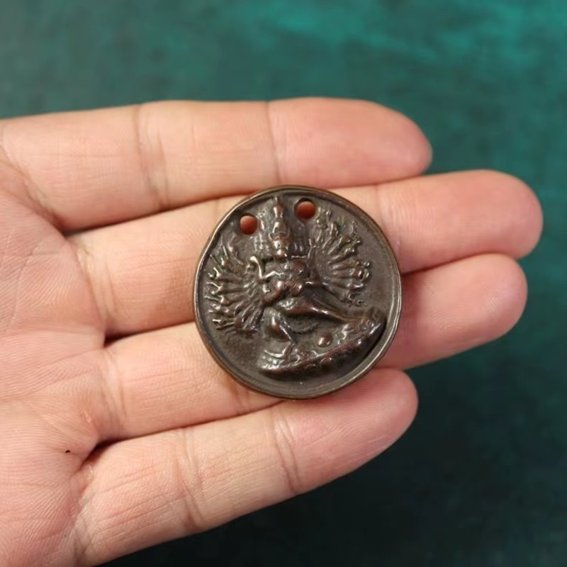 Vintage Tibetan Meteoric Iron Skyfall Yamataka Pendant