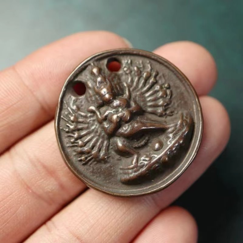 Vintage Tibetan Meteoric Iron Skyfall Yamataka Pendant