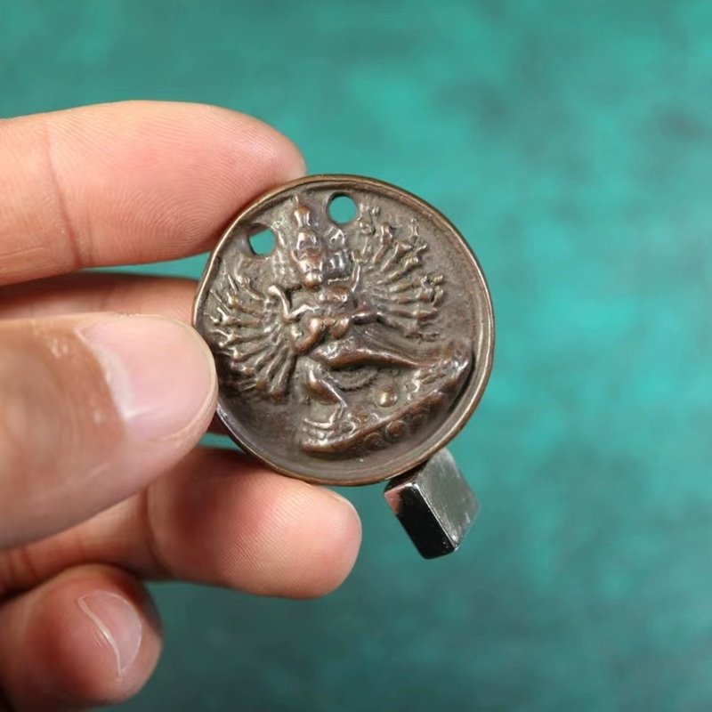 Vintage Tibetan Meteoric Iron Skyfall Yamataka Pendant