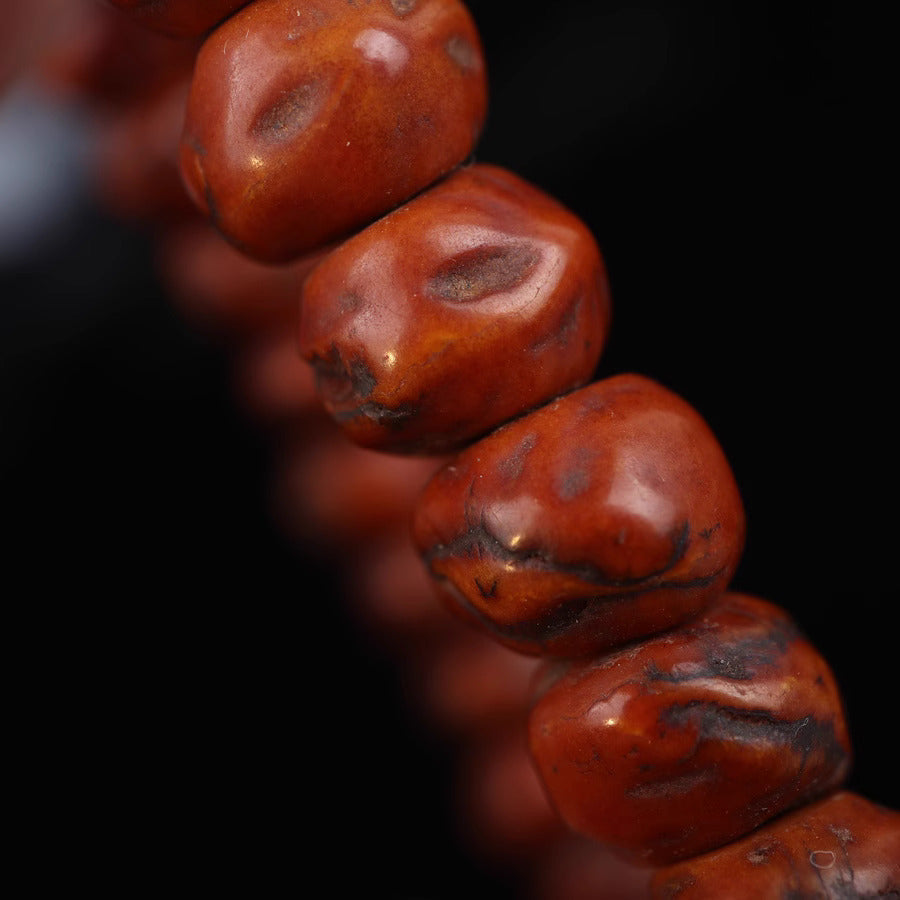 Old Tibetan Red Bodhi Tree Seeds Wrist Mala