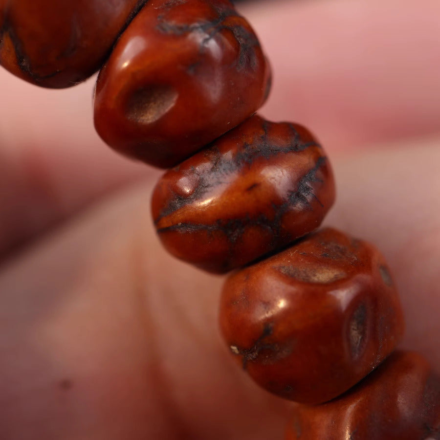 Old Tibetan Red Bodhi Tree Seeds Wrist Mala