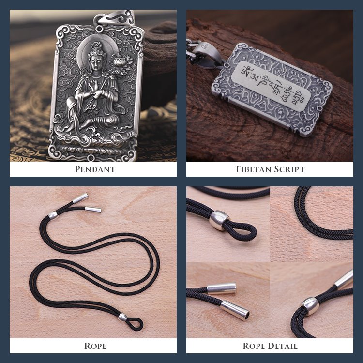 Framed Gesture of Debate Buddha Pendant Necklace