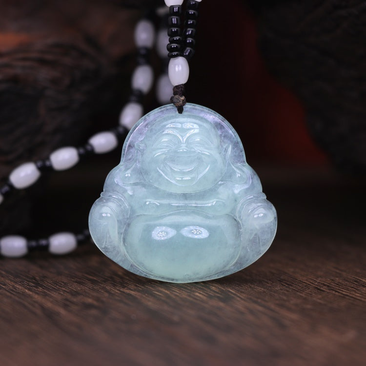 Real Jade Laughing Buddha Pendant
