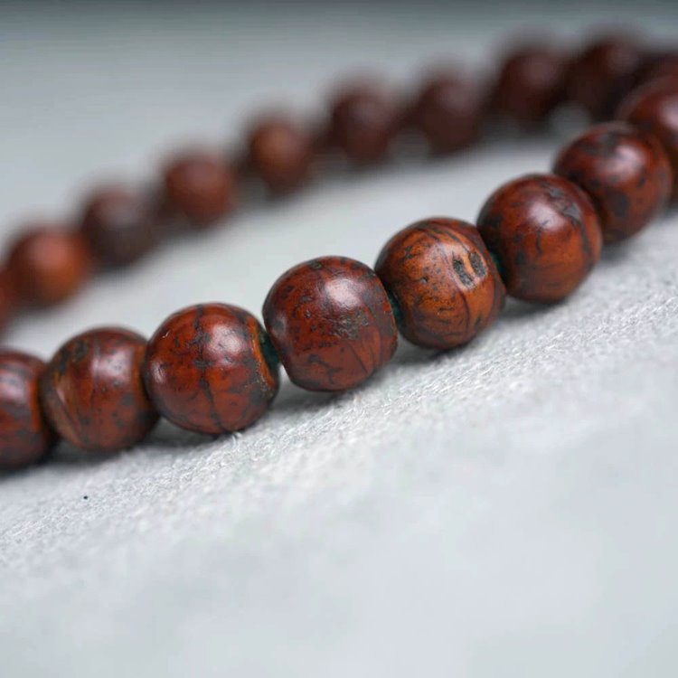 Vintage Tibetan Red Bodhi Seed Wrist Mala