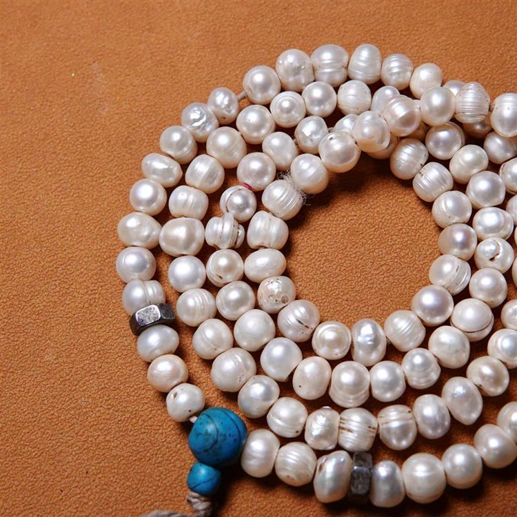 Vintage Tibetan Pearl Bead Necklace Bracelet