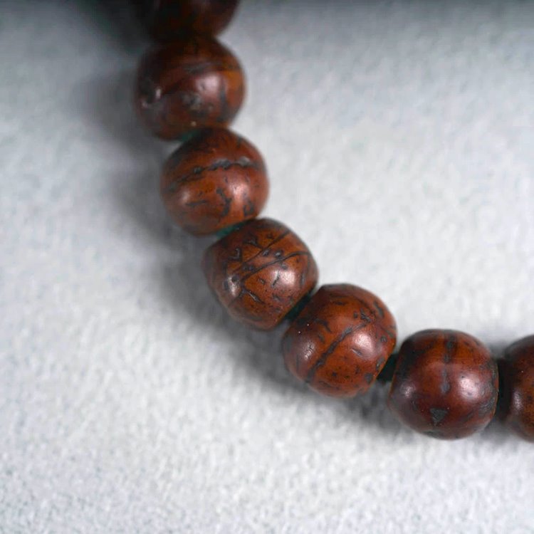 Vintage Tibetan Red Bodhi Seed Wrist Mala