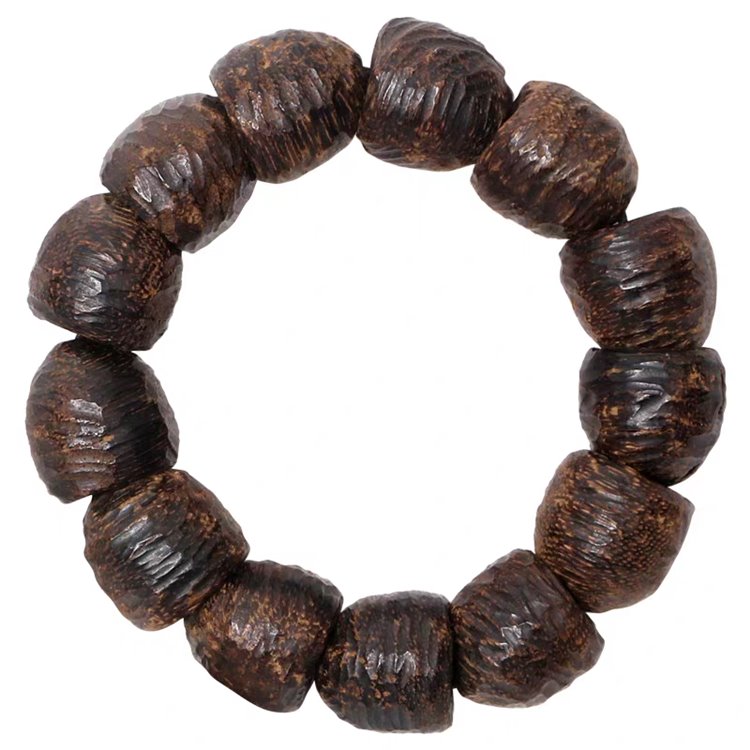 Hand Carved Agarwood Beads 12 Beads