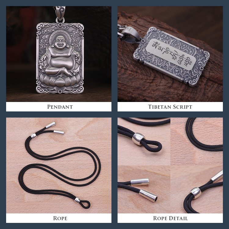 Framed Laughing Buddha Pendant