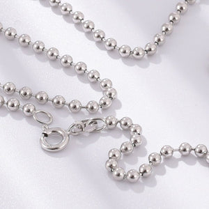 Bead Chain Necklace Spring Ring Clasp 2mm
