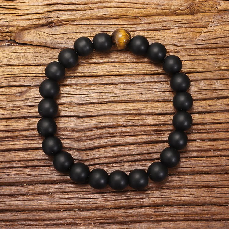 Black Onyx Tiger's Eye Meditation Beads Necklace