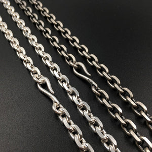 Cable Chain Necklace Hook and Eye Clasp 4mm