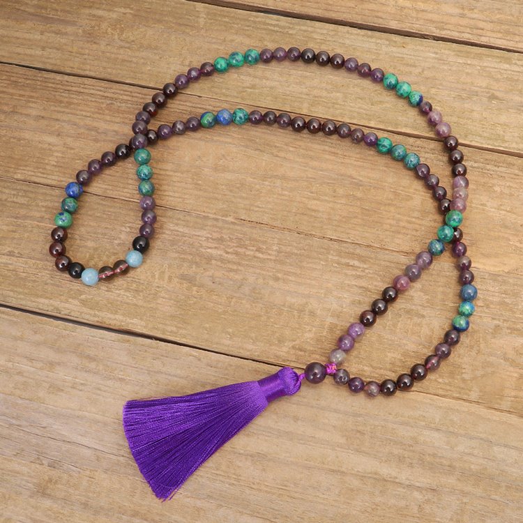 Garnet Amethyst Prayer Mala Beads