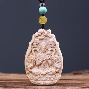 Great Strength Ivory Mahasthamaprapta Pendant Necklace - mantrapiece.com