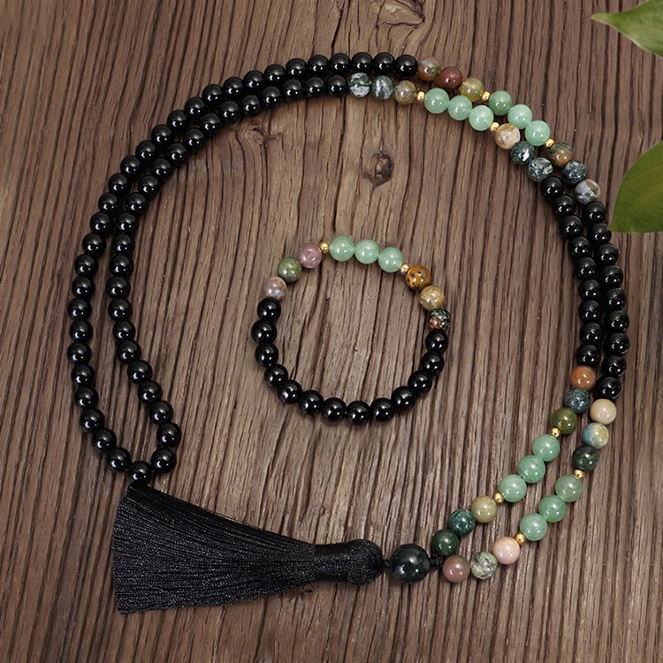 Indian Agate Yoga Beads