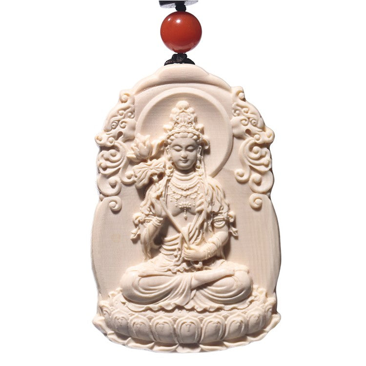 Power of Wisdom Mahasthamaprapta Carved Ivory Pendant