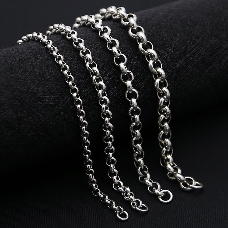 Rolo Chain Necklace Hook and Eye Clasp 5mm 5mm*75cm