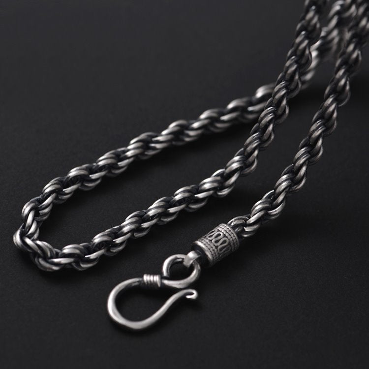 Rope Chain Necklace Hook and Eye Clasp 5mm