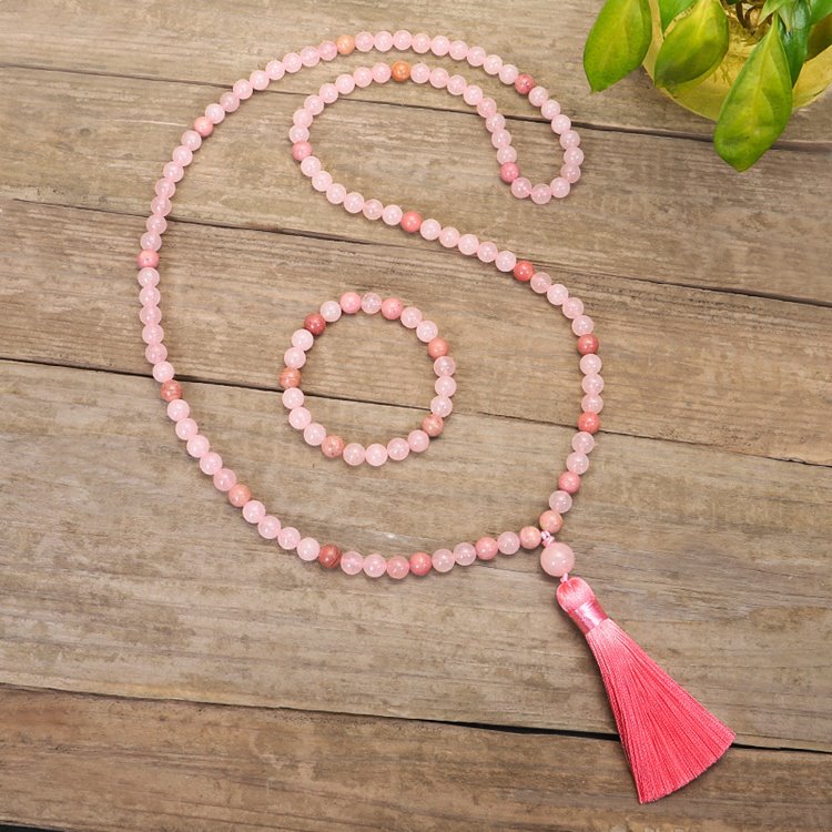 Rose Quartz 108 Mala Beads