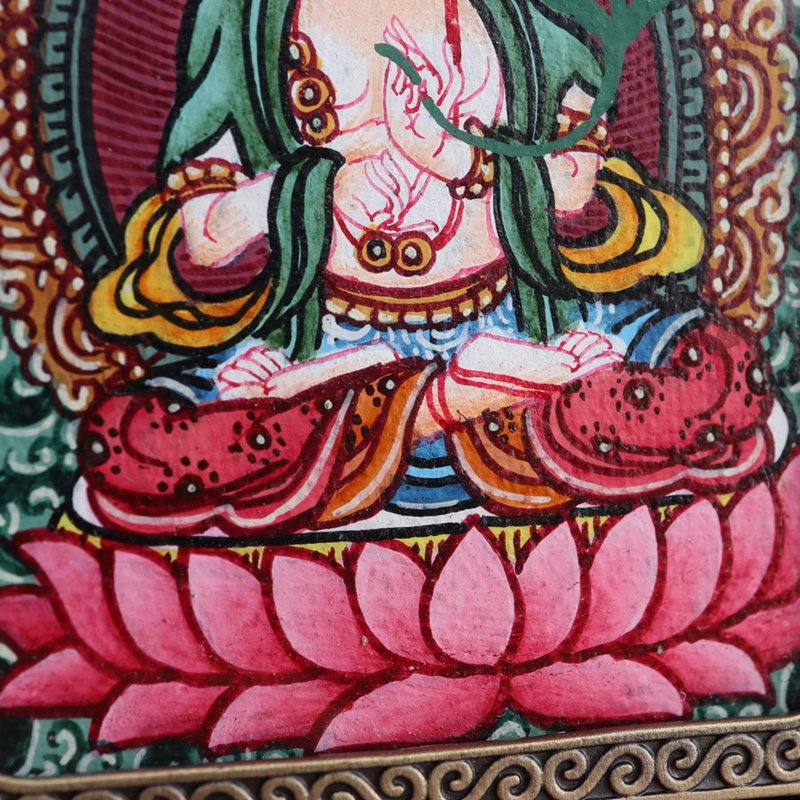 Tibetan Hand-Painted Mahasthamaprapta Thangka Pendant