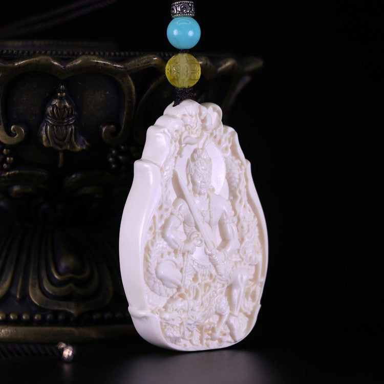 Wrathful One Ivory Acala Buddha Pendant