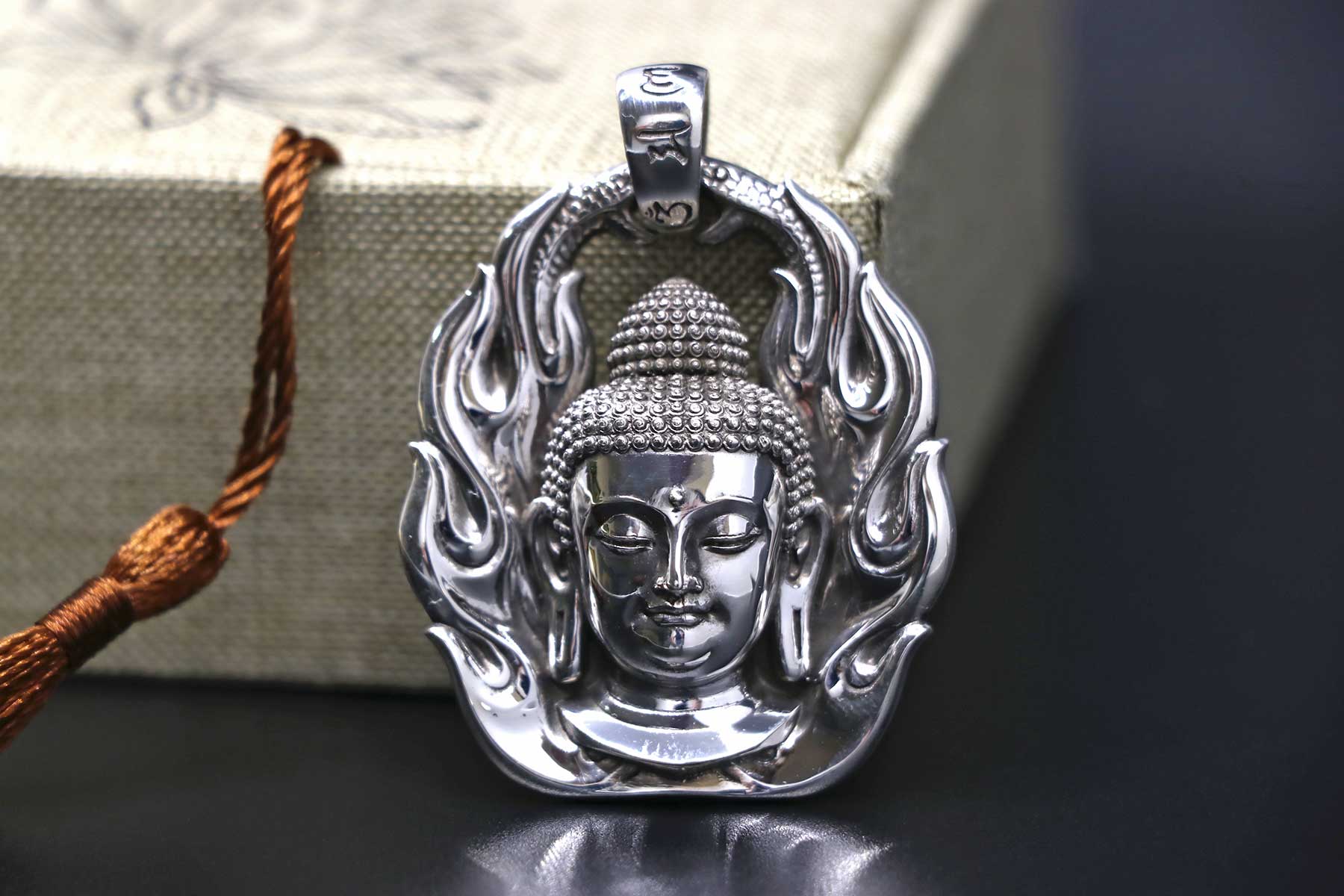 MENDEL Mens 14K Gold Plated Tibetan Buddha Head Amulet Pendant Necklace For  Men | eBay