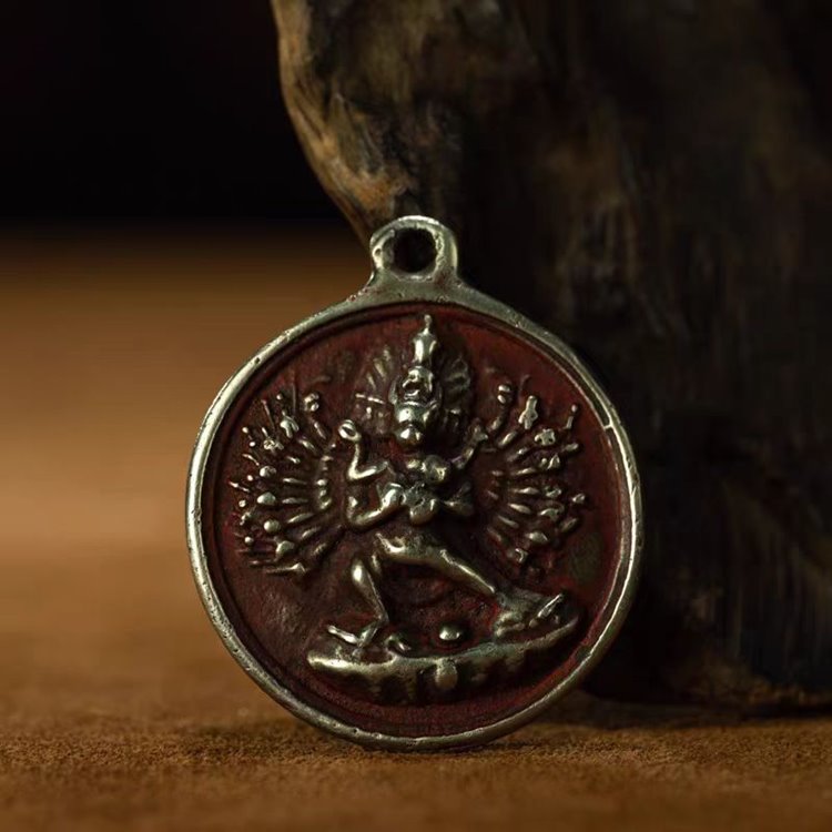 Vintage Tibetan Copper Hayagriva Pendant