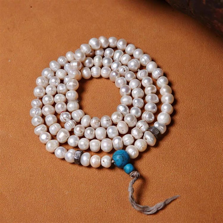 Vintage Tibetan Pearl Bead Necklace Bracelet